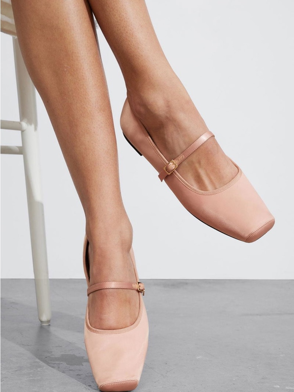 & Other Stories Blush Pink Mary Jane ballet Flats